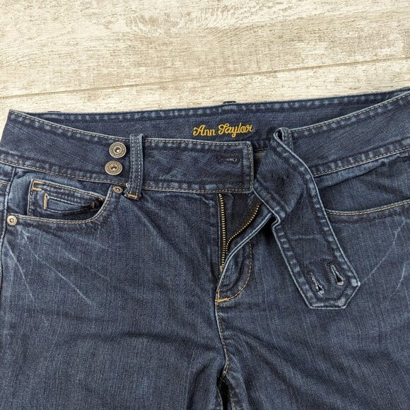 Ann Taylor Mid Rise Modern Fit Bootcut Jeans Size 10 Dark Wash Western Style - Picture 5 of 10